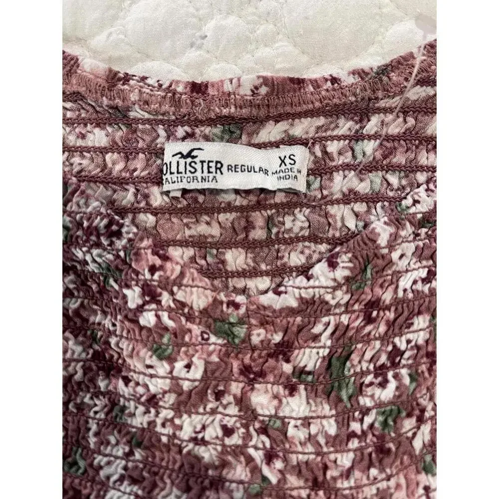 Hollister XS‎ Brown Floral Long Sleeve Dress Boho Peasant Prairie